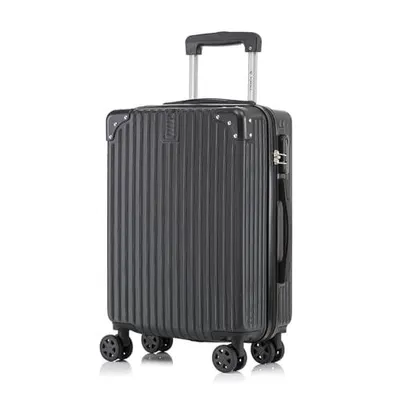 Produktbild von Koffer Trolley Reisekoffer Suitcase, Rollkoffer Handgepäck ,mit 4 Rollen360°, Hartschalenreisekoffer, Zahlenschloss, Weicher Gummigriff (L,Schwarz)