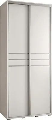 Produktbild von MEBLE KRYSPOL Davos 10 Schrank, zwei Türen - 235,2x120x45 cm - Weiß Weiß Silber