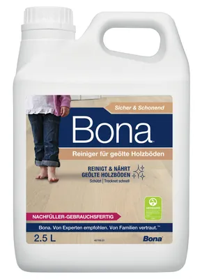 Produktbild von Bona Reiniger für geölte Böden Nachfüllkanister 2,5 L, reinigt und nährt das mit Öl behandelte Holz