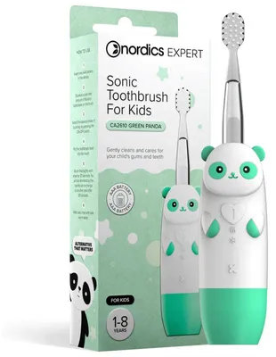 Obrázok produktu pre Detská zvuková zubná kefka Nordics CA2610 Panda, 4 režimy, batéria AAA, mäkká pulzácia, časovač, pripomienka zón, pamäť, zelená