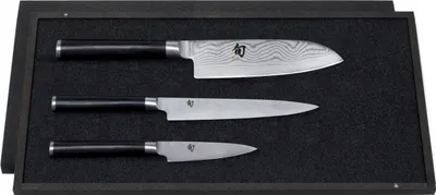 Produktbild von KAI DMS-310 'Shun Classic' Officemesser, Allzweckmesser & Santoku, schwarz/silber, 3-teilig (1 Set)