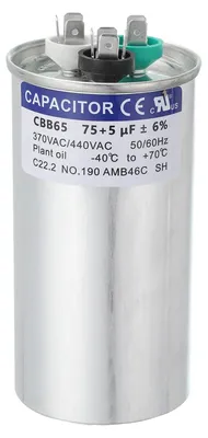 CBB65 Kondensator 75+5 µF ±6% 370-440 V AC Aluminium
