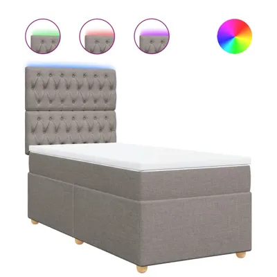 Imagen del producto de Cama con somier y colchón vidaXL, color taupe, 90x190 cm, tapizada en tela