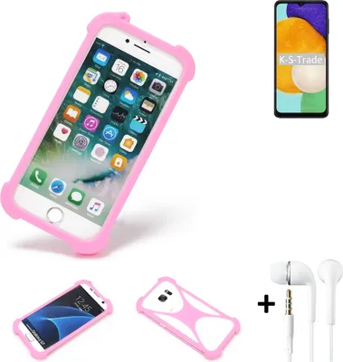 Produktbild von K-S-Trade Bumper + Kopfhörer kompatibel mit Samsung Galaxy A13 5G Handy Hülle Schutzhülle Silikon Schutz Hülle Cover Case Silikoncase