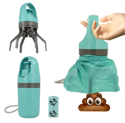 Image de Omgoods - Ramasse-déjections portable pour chiens, avec système mains libres