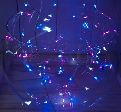 Produktbild von LED Drahtlichterkette Timer Dimmer Cluster 120er rosa blau weiß Strom betrieben