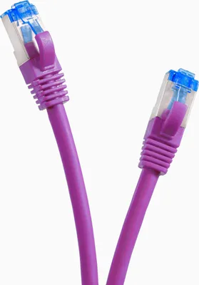 Produktbild von TPFNet 0,25m Cat.6A Patchkabel / Netzwerkkabel S/FTP 10GBit, violett