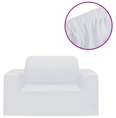Image de vidaXL Housse de canapé stretch blanc jersey polyester