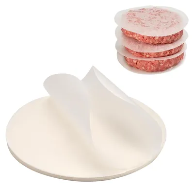 Produktbild von 200 Stück Antihaft-Papier für Hamburger, 13 cm Backpapier für eine Hamburgerpresse, rundes Hamburgerpapier, Papier für Hamburger-Patties, fettdichtes Papier, Antihaft-Trennpapier für Hamburger, Cheeseburger, Patties und Fleischbällchen.