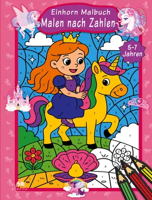 Produktbild von Malen nach Zahlen Einhorn Malbuch für Kinder ab 5-7 Jahren