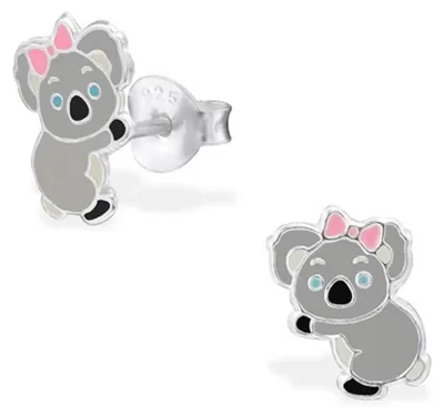 Produktbild von Kinderohrstecker: Mädchen Ohrringe Silber „Koala Bär“