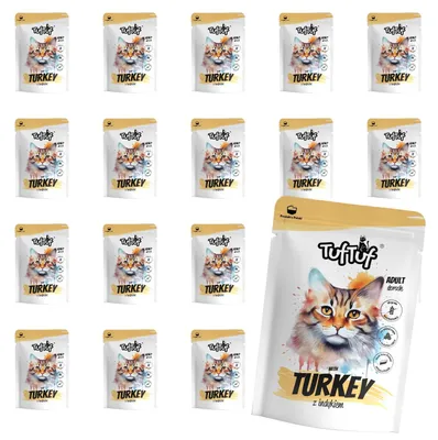 Produktbild von Tuftuf | Feuchte Nahrung für Katzen - Set 20x300g - 83% Feuchtigkeit - Mett mit Putenfleisch - Nassfutter Katzen