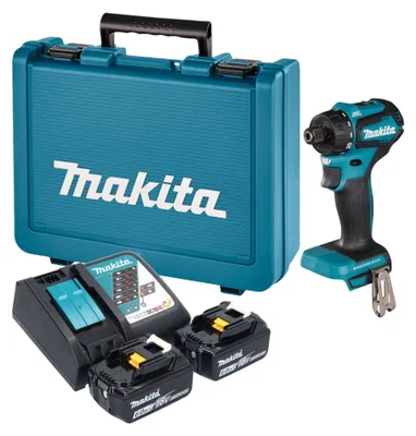 Produktbild von Makita DDF 083 RGE Akku Bohrschrauber 18 V 40 Nm 1/4'' Brushless + 2x Akku 6,0 Ah + Ladegerät + Koffer