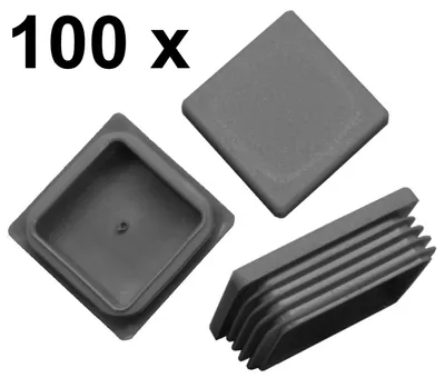Produktbild von 100 x Lamellenstopfen Vierkantrohrstopfen 60 x 60 mm (Außen) Stopfen GRAU
