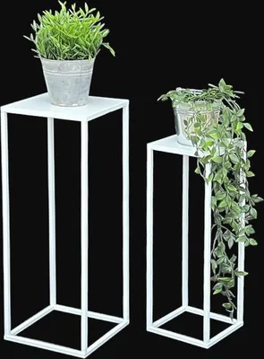 Productafbeelding van Famanu set van 2 bloempotstandaarden - moderne plantenstandaards en bijzettafels