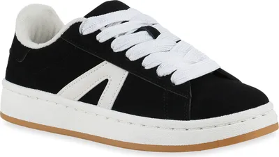 Produktbild von VAN HILL Damen Sneaker Low Schnürer Bequeme Schnür-Schuhe 841701, Farbe: Schwarz, Größe: 36