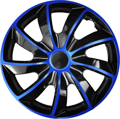 Produktbild von NRM | Radkappen Radzierblenden Quad 15" Blau und Schwarz 4tlg, Radabdeckung, Zierblenden, Zierkappen, Radblenden, Felgen