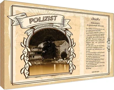Image de vianmo Panneau en bois 12x18 cm Polizistin