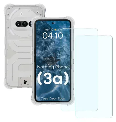 Produktbild von Bizon Case Clear Pack Hülle + 2x Schutzglas für Nothing Phone (3a)