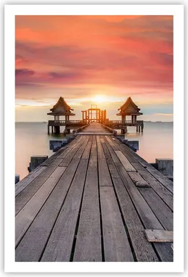 Produktbild von Poster - Poster ohne Rahmen - Brücke Holz Spaziergang - 61x91,5 cm - Wand Bild - Wanddeko - Wandbilder - Kunstposter - Wandposter - Bilder - Kunstdruck - Wanddekoration - Wandbild - P2XPA61x91-4916