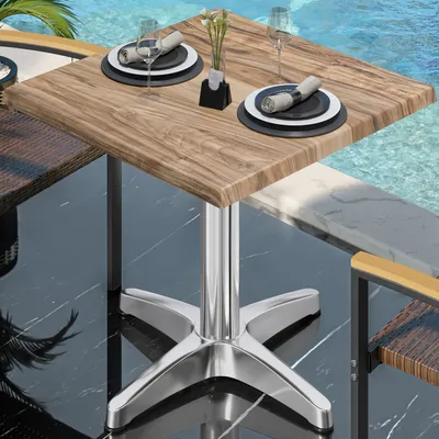 Produktbild von WBC | Bistro Außen Tisch | B:T:H 70 x 70 x 80,5 cm | Sheesham / Aluminium | Quadratisch | Bistrotisch Gastro Tisch