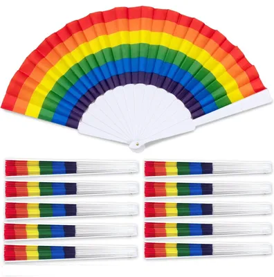 Productafbeelding van Solidchoice - Set van 10 Vouwbare Regenboogventilatoren