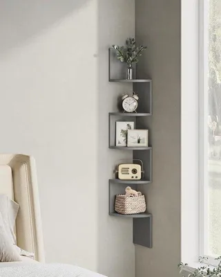 Immagine prodotto di Scaffale a muro sospeso a 5 ripiani - cucina, camera da letto, soggiorno, ufficio - piante, accessori
