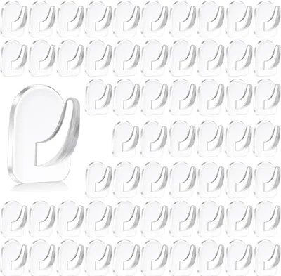 Produktbild von 60 Stück Haken Klebehaken, Extra Stark Transparent Haken Handtuchhalter Selbstklebend Handtuchhaken Wandhaken Kleiderhaken Ohne Bohren für Küche Türwand Aufhänger Badezimmer