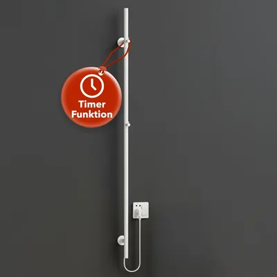 Produktbild von BELVIT elektrischer Handtuchtrockner 150 cm 60 W mit Timer & 2 Heizstufen – Handtuchwärmer elektrisch, Wandmontage, 2 Haken, Badheizkörper