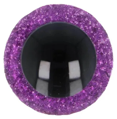 Produktbild von 1 Paar Glitter Tieraugen, 15 mm, lila