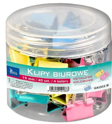 Immagine prodotto di Clip colorate 19mm op40pz GK002-B TETIS