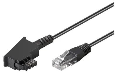 Immagine prodotto di Goobay 71813 Cavo router DSL/VDSL, 2 m, nero - conduttore in rame (CU), spina TAE-F > spina RJ45 (8P2C)