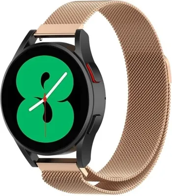 Produktbild von Strap-it Milanese Armband - Kompatibel mit Samsung Galaxy Watch Armband 42mm Edelstahl Armband mit Magnetverschluss - Ersatzarmband - Hochwertiges Material - für Smartwatch 20mm Armband Rosa Gold