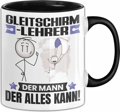 Produktbild von Gleitschirmlehrer Tasse Geschenk für Gleitschirmlehrer Der Mann Der Alles Kann Geschenkidee zum Geburtstag (Schwarz)