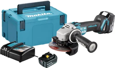 Image de Meuleuse d'angle 18V 125mm + 2 batteries 5Ah + chargeur + coffret MAKPAC - MAKITA - DGA506RTJ