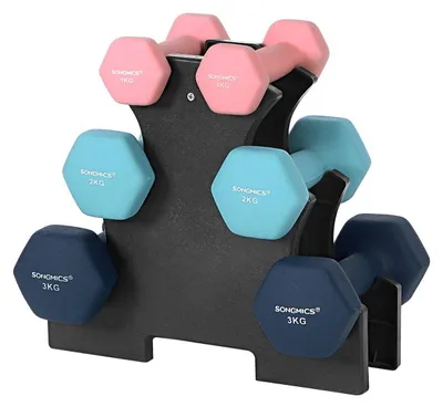 Produktbild von Hantelset - leichte Gewichte - Krafttraining - Neopren - 13,5 x 6,5 x 6 cm