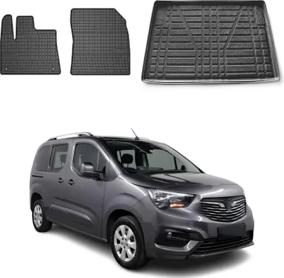 Image de Fußmatten & Kofferraumwanne Set für Opel Combo Life 2019-2025 Gummi Schwarz 3x