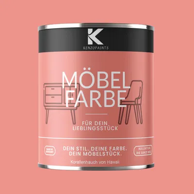 Produktbild von Kenzopaints 750ml Möbelfarbe Möbellack - Korallenhauch von Hawaii
