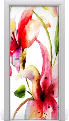 Produktbild von Tulup Türaufkleber 95x205 cm Dekorative Aufkleber Selbstklebend Wasserdichte Tapete Abnehmbar Schlafzimmer Wohnzimmer Wohnkultur - Lilie
