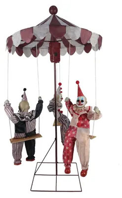 Produktbild von Horrorclown Karussell Halloween Animatronic mit Bewegung, Licht & Sound