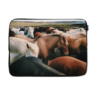 Produktbild von MuchoWow® Laptop Hülle 13 Zoll Pferde - Tiere - Spiel Laptoptasche - Laptophülle - Sleeve - Rundumschutz