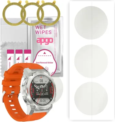 Produktbild von apgo 3 Stück Schutzfolie, Matt, kompatibel mit Oukitel BT50 Smartwatch, Hydrogel Displayschutzfolie mit Positionierhilfe, Displayfolie, robust und kratzfest