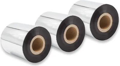 Produktbild von vhbw 3x Thermotransfer-Band kompatibel mit Valentin Vario 107/12, 104/8 Drucker Etikettendrucker, Wischfest, 70 mm x 300 m, Wachs-Plus Schwarz