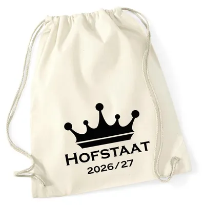 Produktbild von Huuraa Turnbeutel Hofstaat 2026/27 Krone Schützenfest 12 Liter Natural Baumwolle Rucksack Geschenkidee