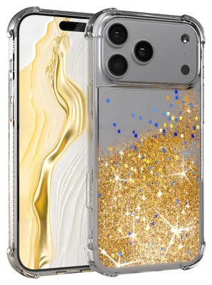 Produktbild von EAZY CASE - Glitzer Hülle kompatibel mit Apple iPhone 18 Pro Max Glitzer Schutzhülle, Soft Case, Backcover Transparent mit Motiv