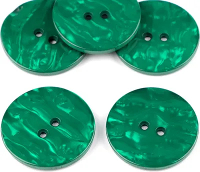 Produktbild von 5 Kunststoffknöpfe in Perlmuttoptik 38 mm rund 2 Loch-Knöpfe
