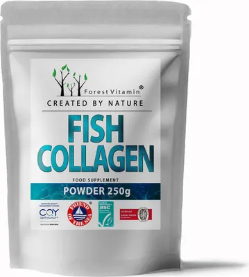 Produktbild von Kollagen Pulver 250g - Marine Collagen - Hydrolysat - Peptide - Forest Vitamin
