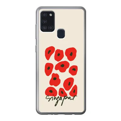 Produktbild von MuchoWow® Handyhülle Schutzhülle Hülle für Samsung Galaxy A21s Blumen - Mohn - Muster Silikon Softcase Handy Hülle - Hartschale