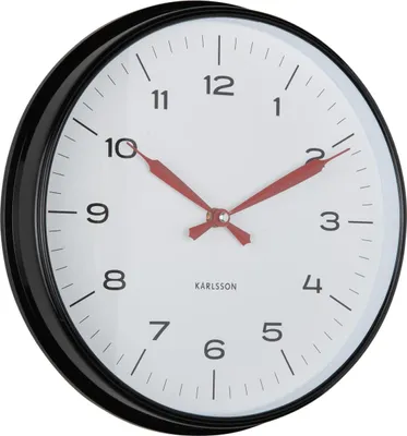 Zdjęcie produktu dla Karlsson – zegar ścienny Modern Factory – matowa czerń – Ø30 cm