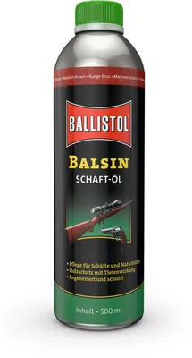 Produktbild von Ballistol ® Balsin 23070 Schaft-Öl Rotbraun, Pflegeöl, Holzbeize, 500 ml Ölflasche